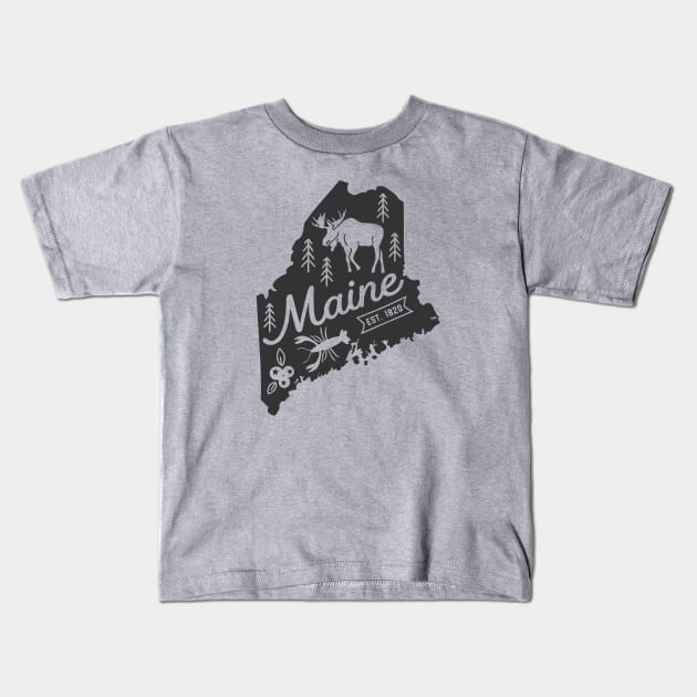 State of Maine Graphic Tee Kids T-Shirt by MN Favorites